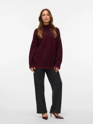 Sweter Vero Moda bordowy