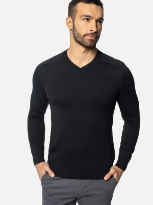 SWETER VERO Z DEKOLTEM TYPU SEREK CZERŃ Recman