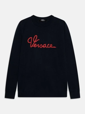 Sweter Versace granatowy
