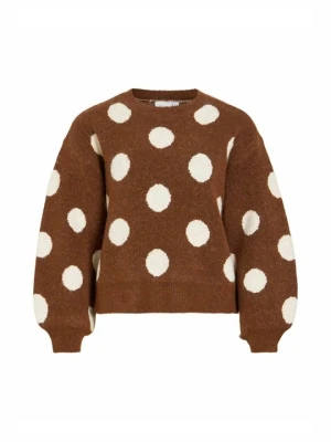 Sweter Vila brązowy