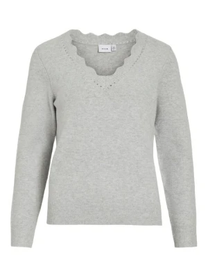 Sweter Vila jasnoszary melanż
