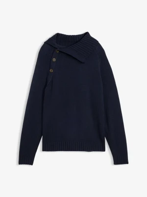 Sweter w asymetrycznym fasonie BonPrix niebieski