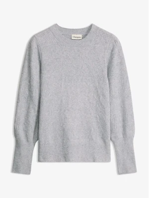 Sweter w ażurowy wzór BonPrix szary