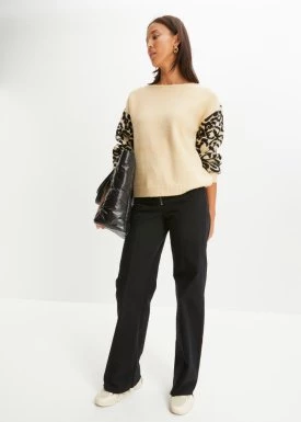 Sweter w cętki leoparda bonprix
