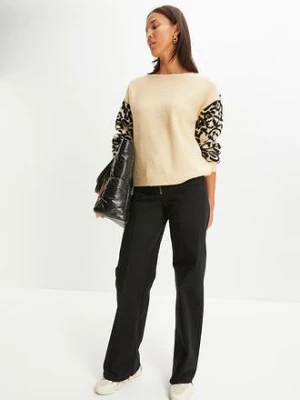 Sweter w cętki leoparda bonprix