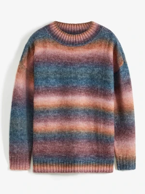 Sweter w cieniowanym kolorze, z domieszką wełny BonPrix