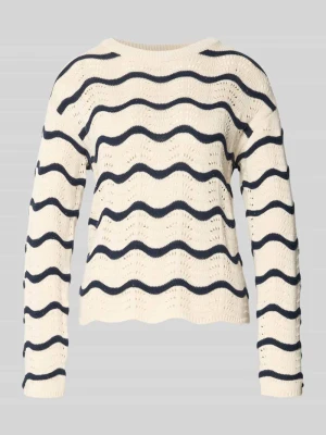 Sweter w dzianinowej optyce w kroju regular fit model 'Wave' Vila