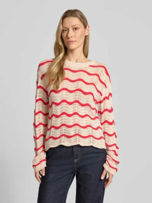 Sweter w dzianinowej optyce w kroju regular fit model 'Wave' Vila