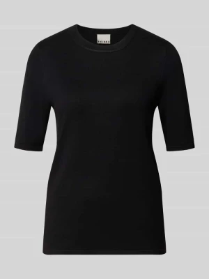 Sweter w dzianinowym looku, krój regular fit Model „LULS“ Ichi Czarny