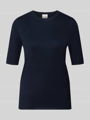 Sweter w dzianinowym looku, krój regular fit Model „LULS“ Ichi Granatowy