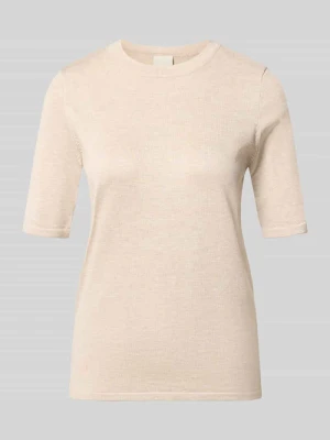 Sweter w dzianinowym looku, krój regular fit Model „LULS“ Ichi Piaskowy