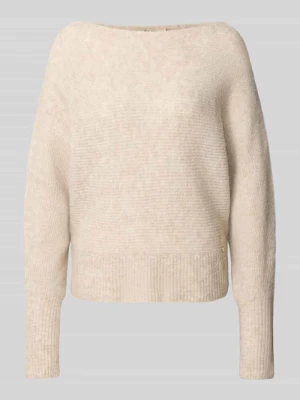 Sweter w dzianinowym stylu, krój regular fit, model 'Thora' MOS MOSH Jasnoszary