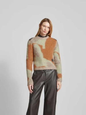 Sweter w dzianinowym wyglądzie Nanushka Jasnobrązowy