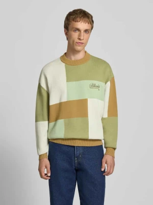 Sweter w dzianinowym wyglądzie o kroju regular fit model 'Patchwork' BLKVIS