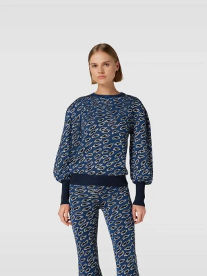 Sweter w dzianinowym wyglądzie Paco Rabanne Granatowy