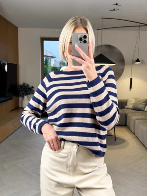 Sweter w Granatowe Paski Ava ClothStore
