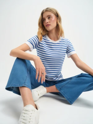 Sweter w granatowe paski Top Secret
