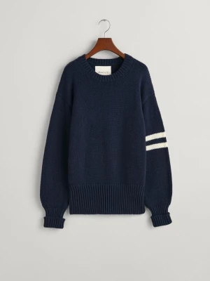 Sweter W Grube Paski z Okrągłym Dekoltem GANT