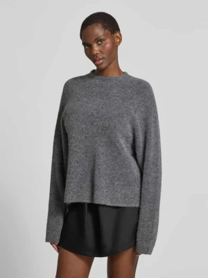 Sweter w imitacji dzianiny z mieszanki wełny z alpaki Black Palms Średnioszary
