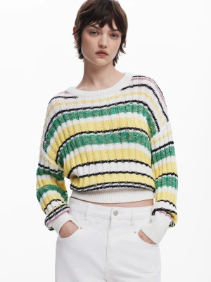 Sweter w kolorowe paski Desigual