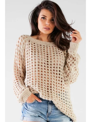 Awama Sweter w kolorze beżowym rozmiar: onesize