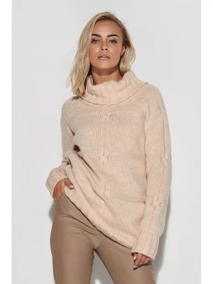 Makadamia Sweter w kolorze beżowym rozmiar: onesize