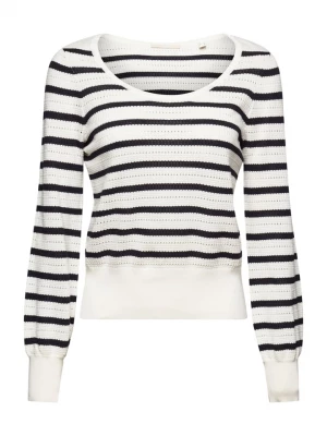 ESPRIT Sweter w kolorze biało-czarnym rozmiar: L