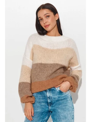 numinou Sweter w kolorze kremowo-beżowo-brązowym ze wzorem rozmiar: onesize