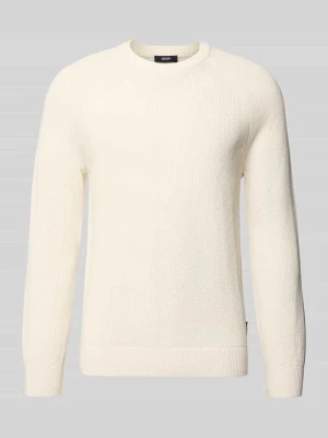 Sweter w kroju nowoczesnym z czystej bawełny model '05Nadion' JOOP! Złamany biały
