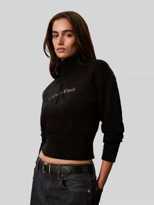 Sweter w kroju regular fit z czystej bawełny Calvin Klein Jeans Czarny