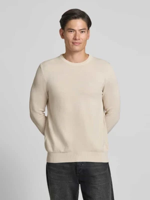 Sweter w kroju regular fit z czystej bawełny Marc O'Polo Piaskowy