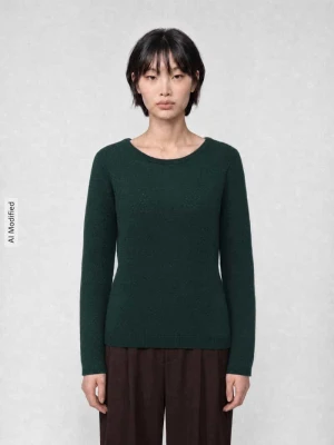 sweter w kroju regular fit z czystej bawełny model 'CARE' Vero Moda Ciemnozielony