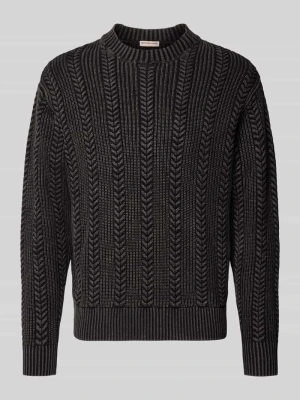 sweter w kroju regular fit z czystej bawełny model 'WAYNE' Redefined Rebel Czarny
