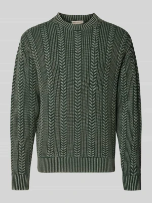 sweter w kroju regular fit z czystej bawełny model 'WAYNE' Redefined Rebel Oliwkowy