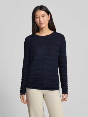 Sweter w kroju regular fit z czystej bawełny o fakturze dzianiny Christian Berg Ciemnoniebieski
