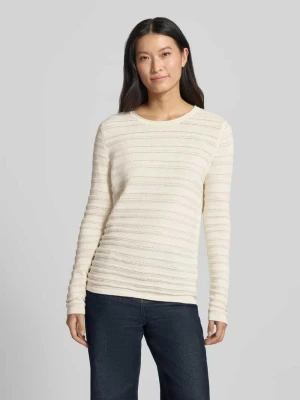 Sweter w kroju regular fit z czystej bawełny o fakturze dzianiny Christian Berg Złamany biały