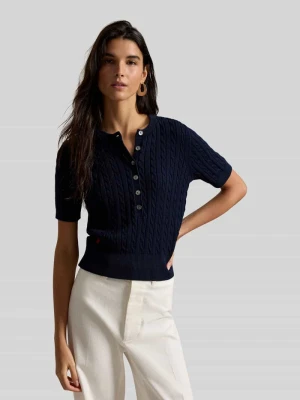 Sweter w kroju regular fit z czystej bawełny Polo Ralph Lauren Granatowy