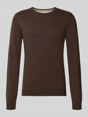 Sweter w kroju regular fit z czystej bawełny s.Oliver Średniobrązowy
