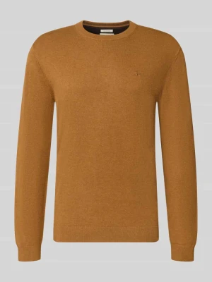 Sweter w kroju regular fit z czystej bawełny Tom Tailor Camel