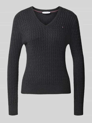 Sweter w kroju regular fit z czystej bawełny Tommy Hilfiger Antracytowy
