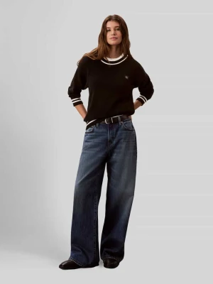 sweter w kroju regular fit z czystej bawełny z paski w kontrastowym kolorze Calvin Klein Jeans