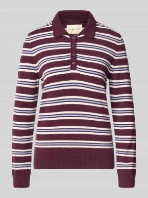 Sweter w kroju regular fit z czystej wełny Gant Bordowy