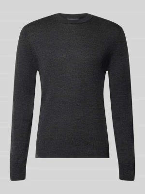 sweter w kroju regular fit z czystej wełny Jake*s Antracytowy melanż