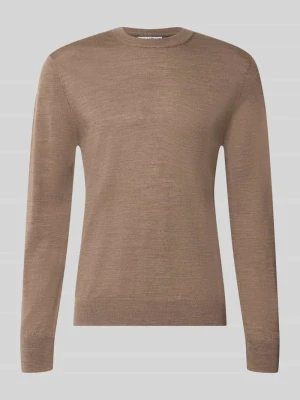 sweter w kroju regular fit z czystej wełny Jake*s Średniobrązowy