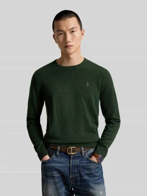 Sweter w kroju regular fit z czystej wełny Polo Ralph Lauren Ciemnozielony