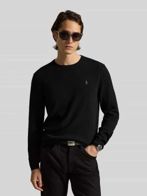 Sweter w kroju regular fit z czystej wełny Polo Ralph Lauren Czarny