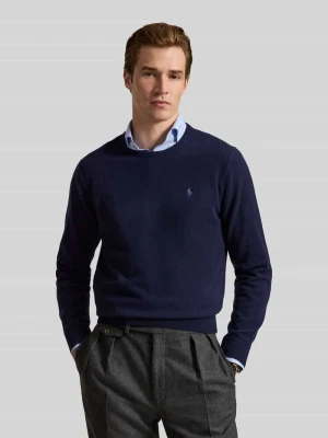 Sweter w kroju regular fit z czystej wełny Polo Ralph Lauren Granatowy