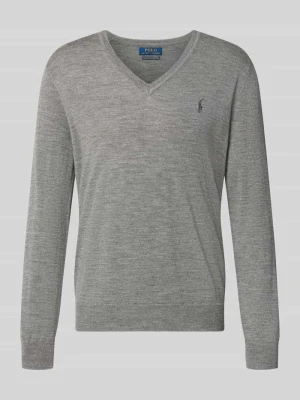 sweter w kroju regular fit z czystej wełny Polo Ralph Lauren Średnioszary