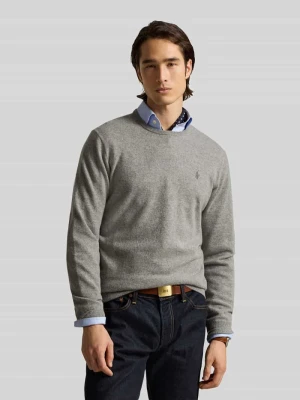 Sweter w kroju regular fit z czystej wełny Polo Ralph Lauren Średnioszary