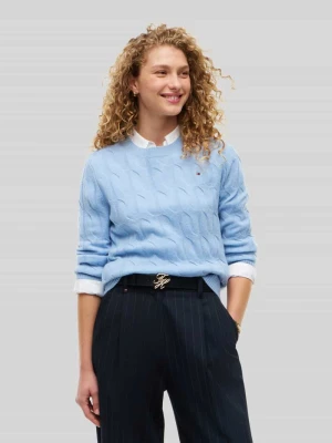 Sweter w kroju regular fit z czystej wełny Tommy Hilfiger Jasnoniebieski